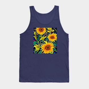 Sunflowers and Leaves Tank Top